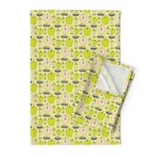 16-13P Yellow Green Apple Pie Gingham || Back to School Fruit Food Teacher Check American Lime Gray grey _Miss Chiff Designs