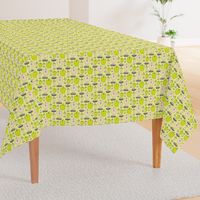 16-13P Yellow Green Apple Pie Gingham || Back to School Fruit Food Teacher Check American Lime Gray grey _Miss Chiff Designs