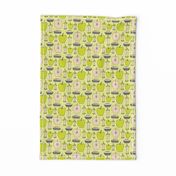 16-13P Yellow Green Apple Pie Gingham || Back to School Fruit Food Teacher Check American Lime Gray grey _Miss Chiff Designs