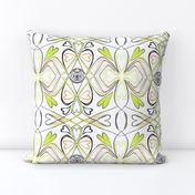 Floral Lime Green Flowers on White