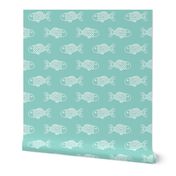 mint fish fish fabric mint fabric fish nautical ocean