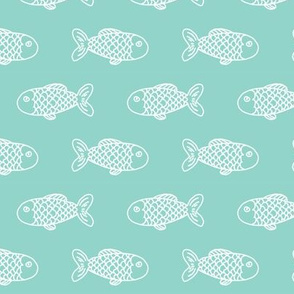 mint fish fish fabric mint fabric fish nautical ocean