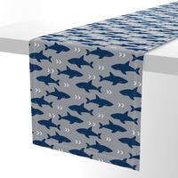 shark navy and grey fabric fish sharks navy fabric