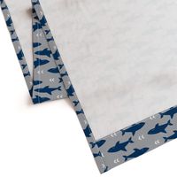 shark navy and grey fabric fish sharks navy fabric