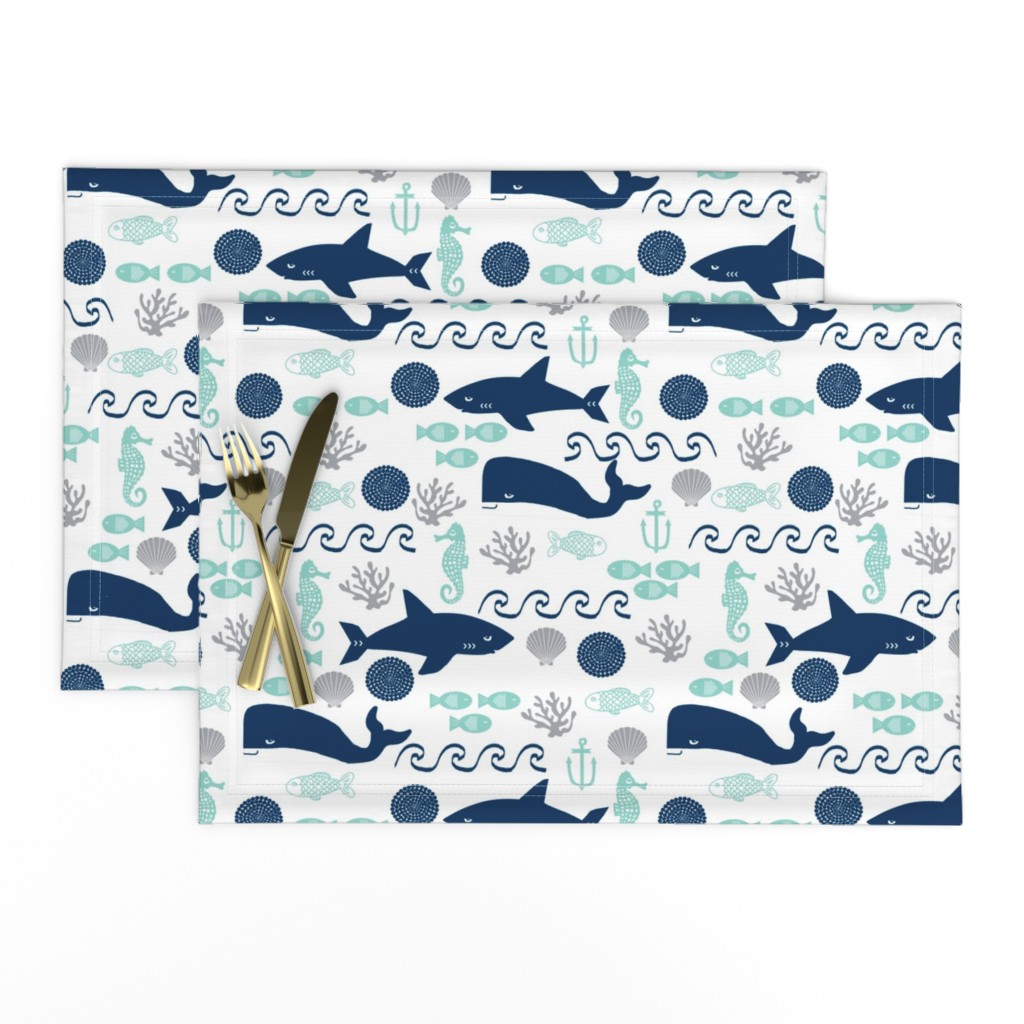 nautical fish and sharks fabric nautical ocean animals shark whale fabric