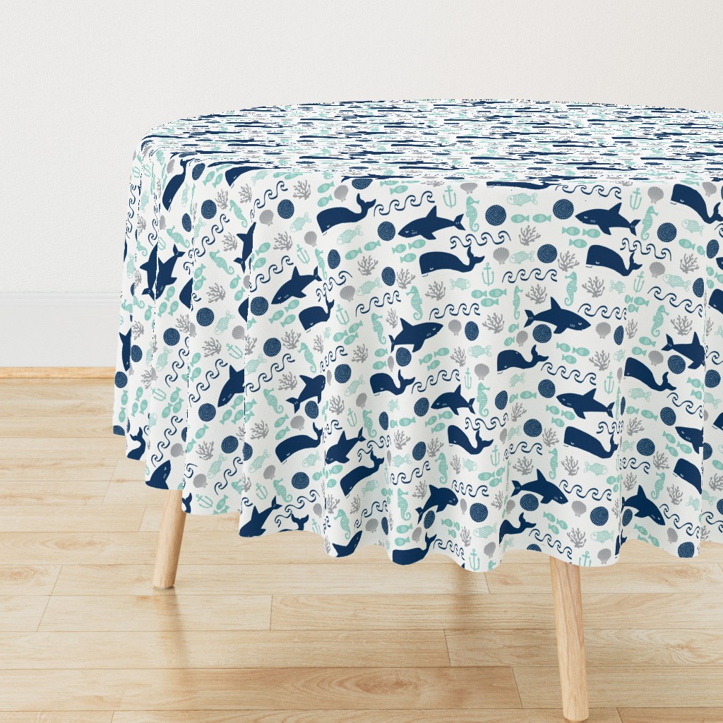 nautical fish and sharks fabric nautical ocean animals shark whale fabric