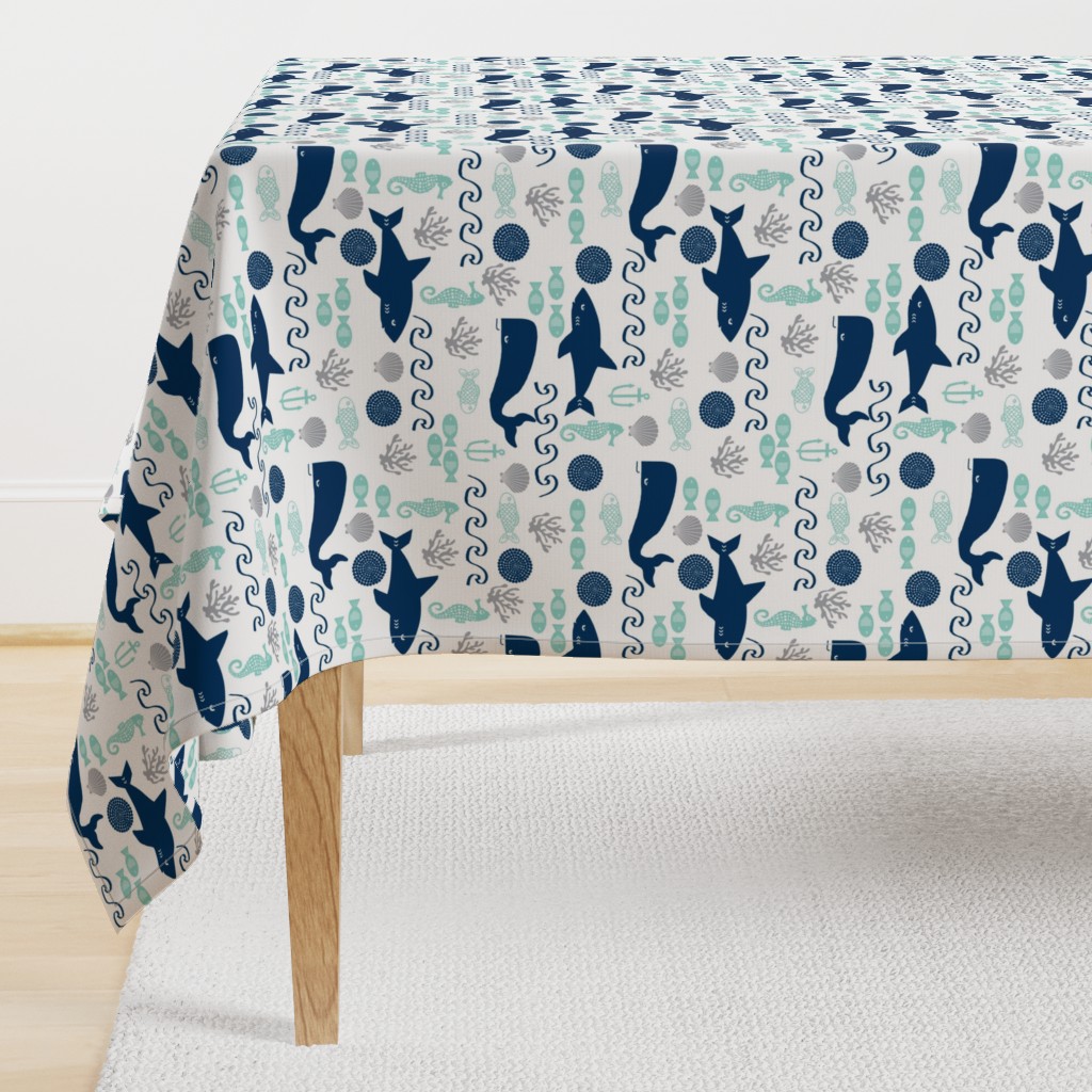 nautical fish and sharks fabric nautical ocean animals shark whale fabric