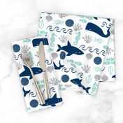 nautical fish and sharks fabric nautical ocean animals shark whale fabric