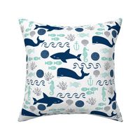 nautical fish and sharks fabric nautical ocean animals shark whale fabric