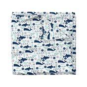 nautical fish and sharks fabric nautical ocean animals shark whale fabric