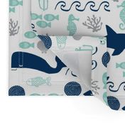 nautical fish and sharks fabric nautical ocean animals shark whale fabric