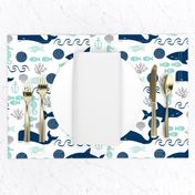 nautical fish and sharks fabric nautical ocean animals shark whale fabric