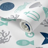 nautical fish and sharks fabric nautical ocean animals shark whale fabric