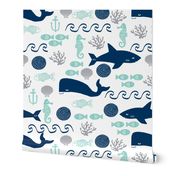 nautical fish and sharks fabric nautical ocean animals shark whale fabric