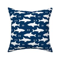 navy blue sharks shark fabric boys room fabric nursery baby decor nursery decor navy blue and white