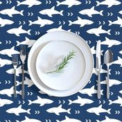 navy blue sharks shark fabric boys room fabric nursery baby decor nursery decor navy blue and white