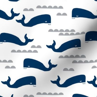 ocean navy blue fabric whales nautical ocean fabrics