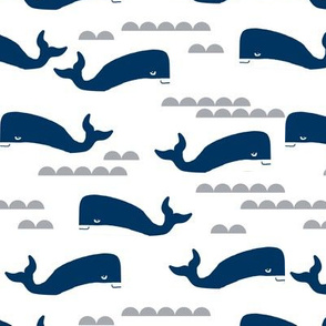 ocean navy blue fabric whales nautical ocean fabrics