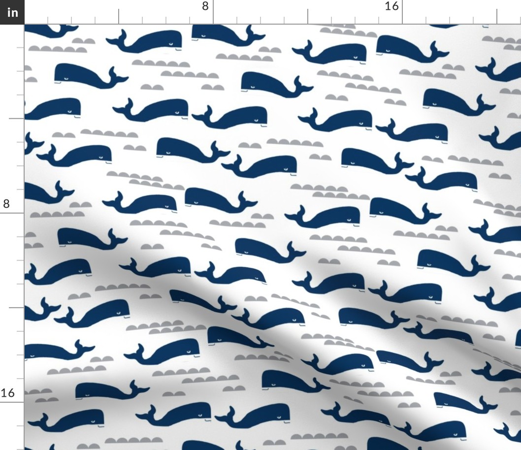 ocean navy blue fabric whales nautical ocean fabrics
