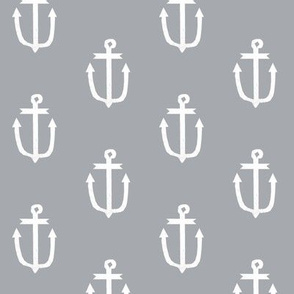 classic grey anchors nautical fabric ocean fabric anchors
