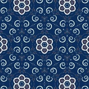 Floral Spiral Dots (bandana) large