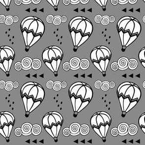 Hot air balloon // Charcoal background