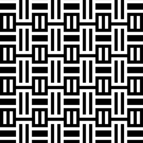Basketweave Geometric in Black and White