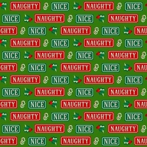 Christmas Naughty and Nice Santa List - Green Red