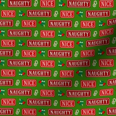 Christmas Naughty and Nice Santa List - Red Green