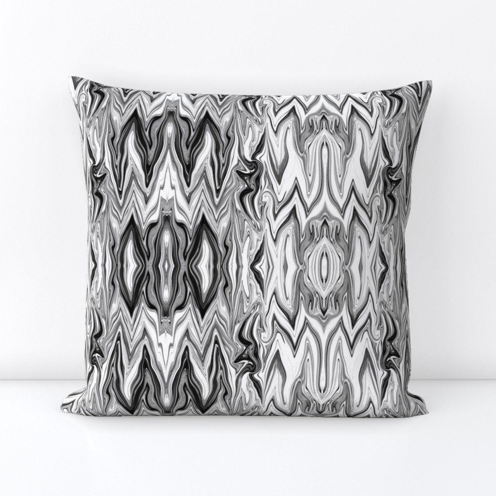 Tearful Ogre Bargello, Black, White and Grey, Large