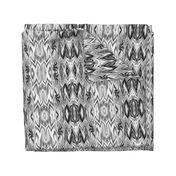 Tearful Ogre Bargello, Black, White and Grey, Large