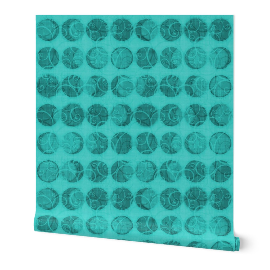 Solar Eclipse Swirls Light Teal 