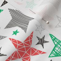 Stars Geometric Winter Fall Holiday Christmas Black & White Red Green