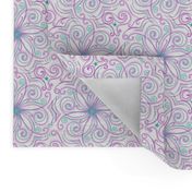 Floral Doodle | Purple Teal on White