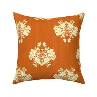 Orange textured creamy floral