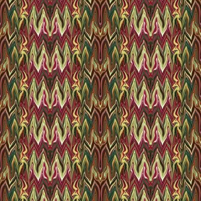 Tearful Ogre Bargello, Burgundy, Green and Yellow