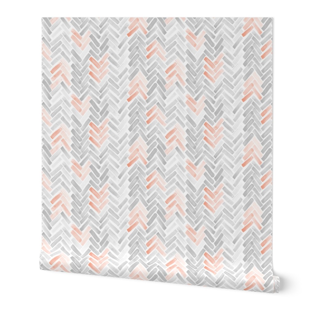 blush gray herringbone