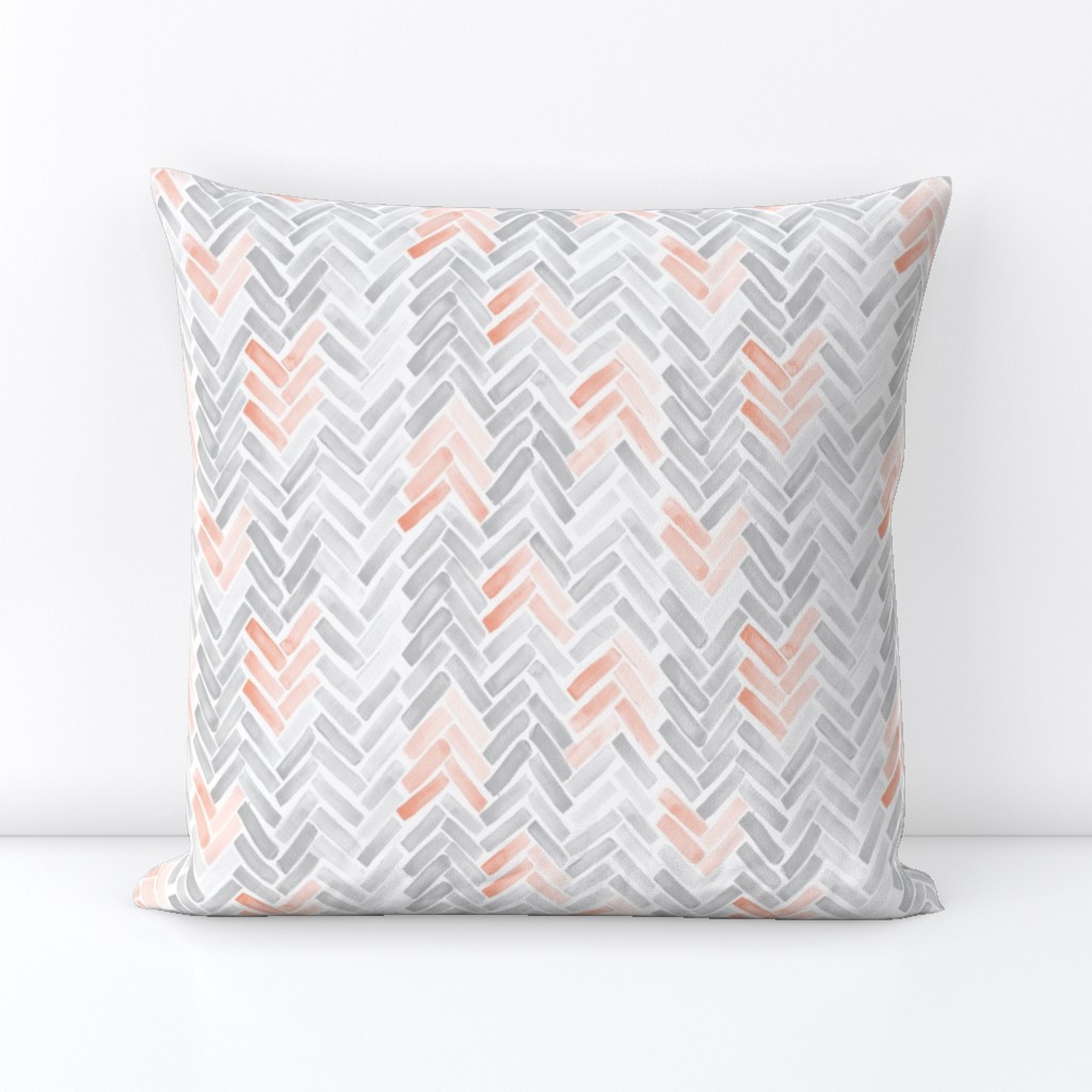 blush gray herringbone