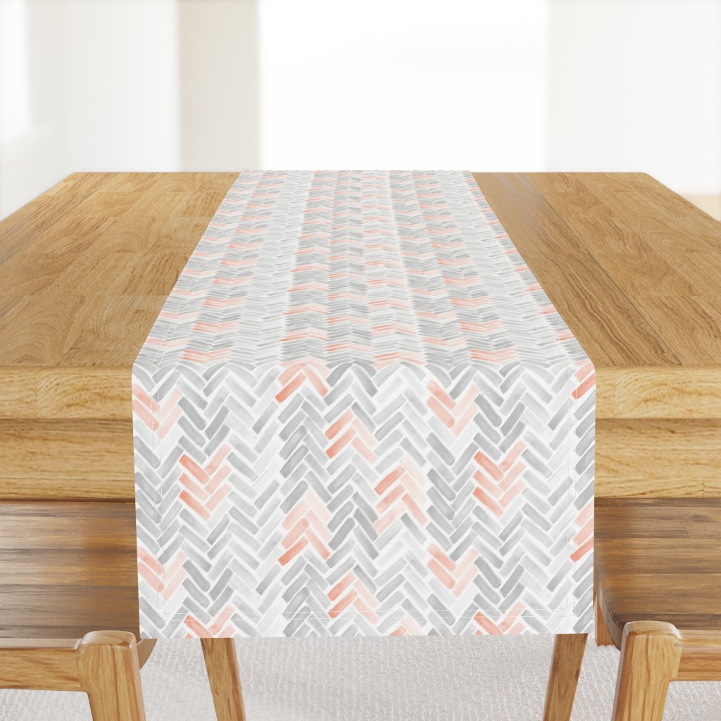 blush gray herringbone