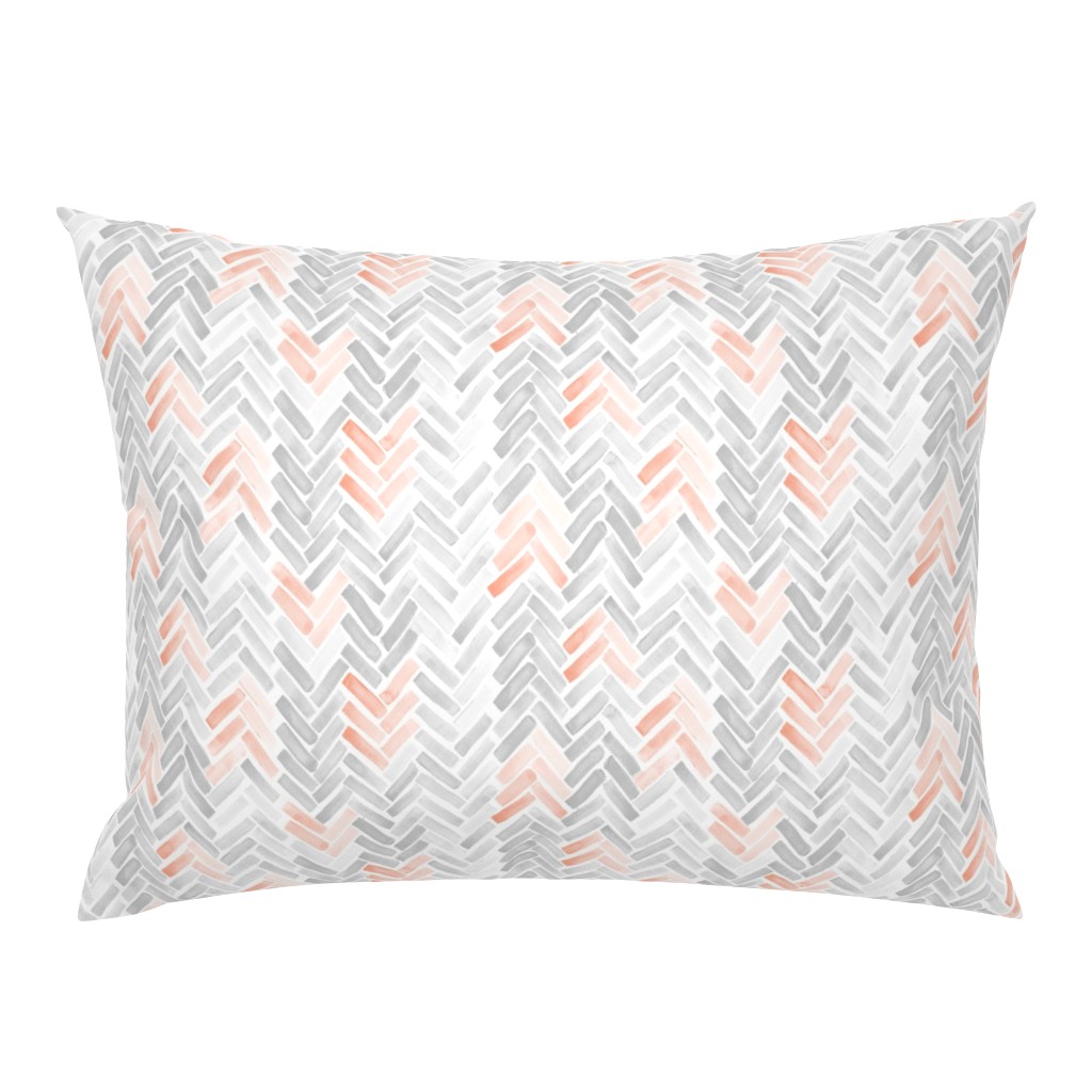 blush gray herringbone