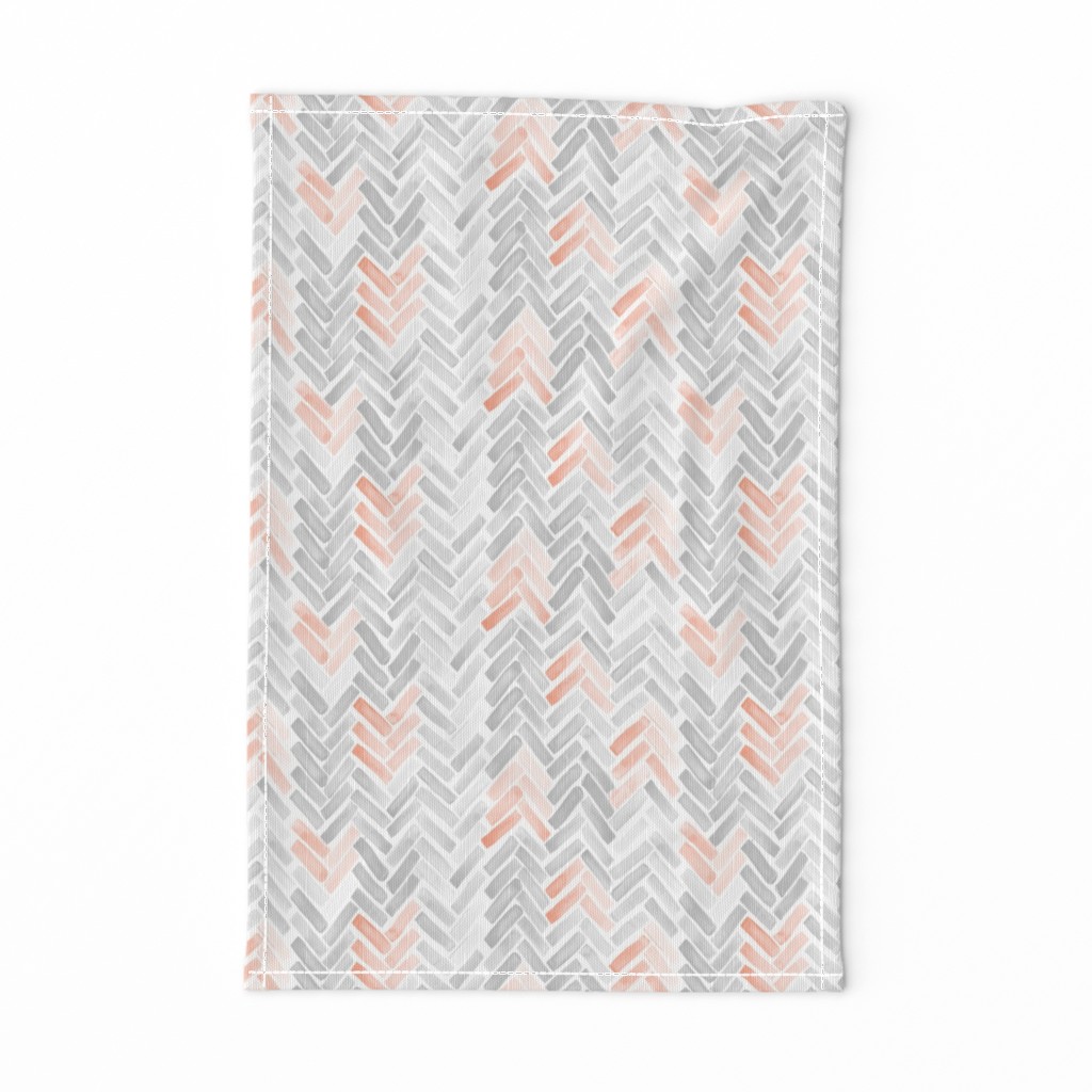 blush gray herringbone