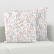 blush gray herringbone