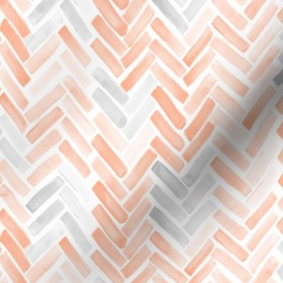 gray blush watercolor herringbone