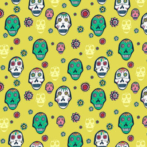 Sugar Skulls Yellow