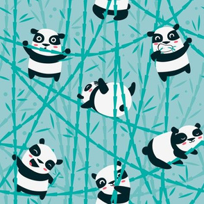 Panda Yoga Fabric byhuebucket