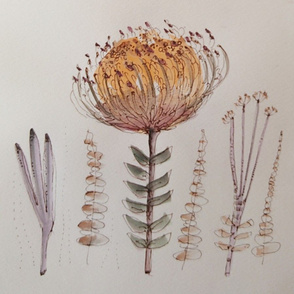 Pincushion and sprigs