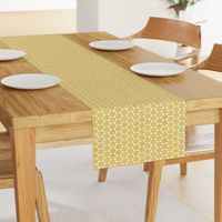 Faux Linen yellow hexagon on white