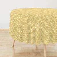 Faux Linen yellow hexagon on white