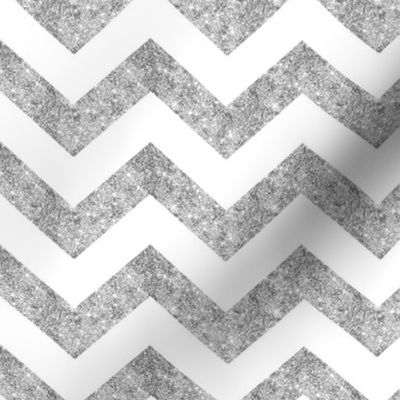 Glitter Chevron Silver