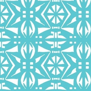 DECO PARTY PRINT Aqua and White